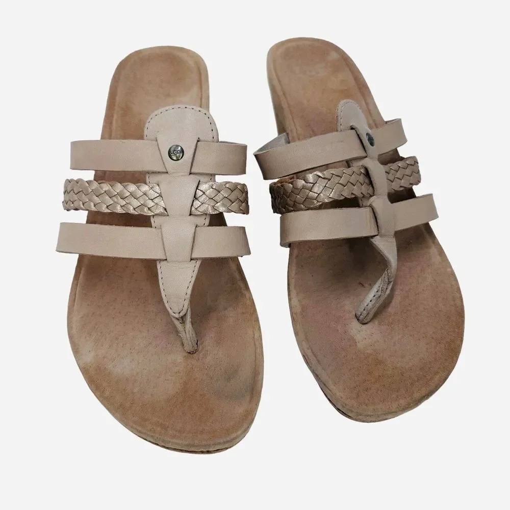 UGG Maddie Wedge Sandals‎ Women's Size 7.5 M Beige